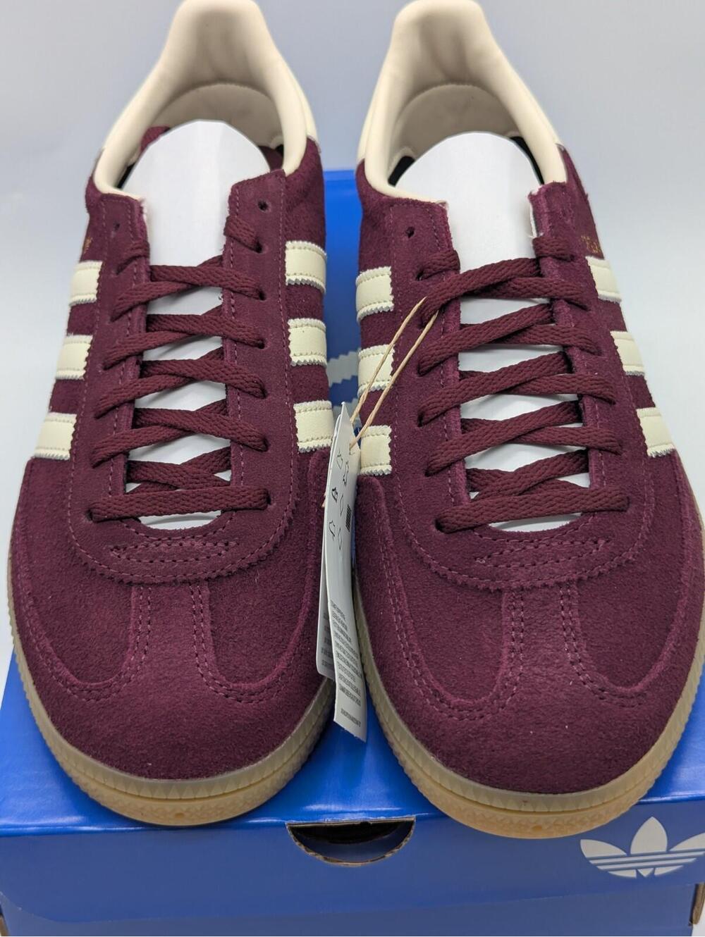 Women's Size 9 - Adidas Handball Spezial Maroon Burgundy White Shoes JP8726 New - Picture 4 of 10